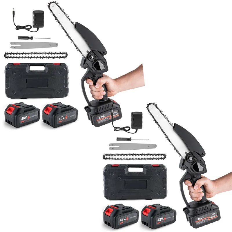 ENERGY PLUS - Set x2 Sierra Eléctrica de Cadena Portátil 2 Baterías 48V