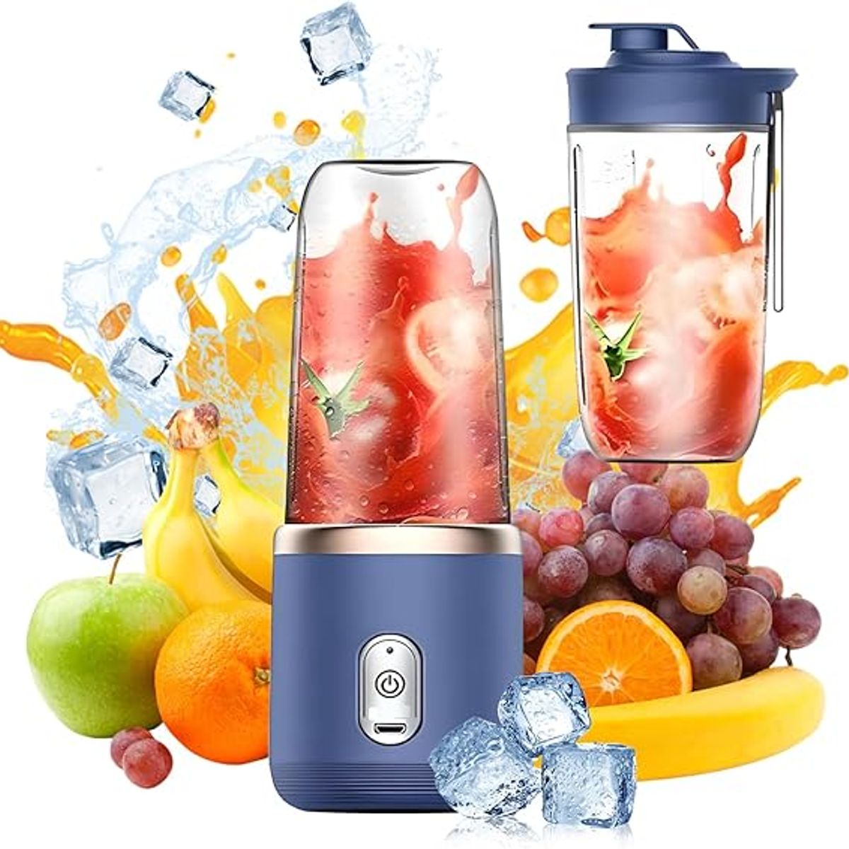 GENERICO - Licuadora Extractor de jugos doble vaso recargable