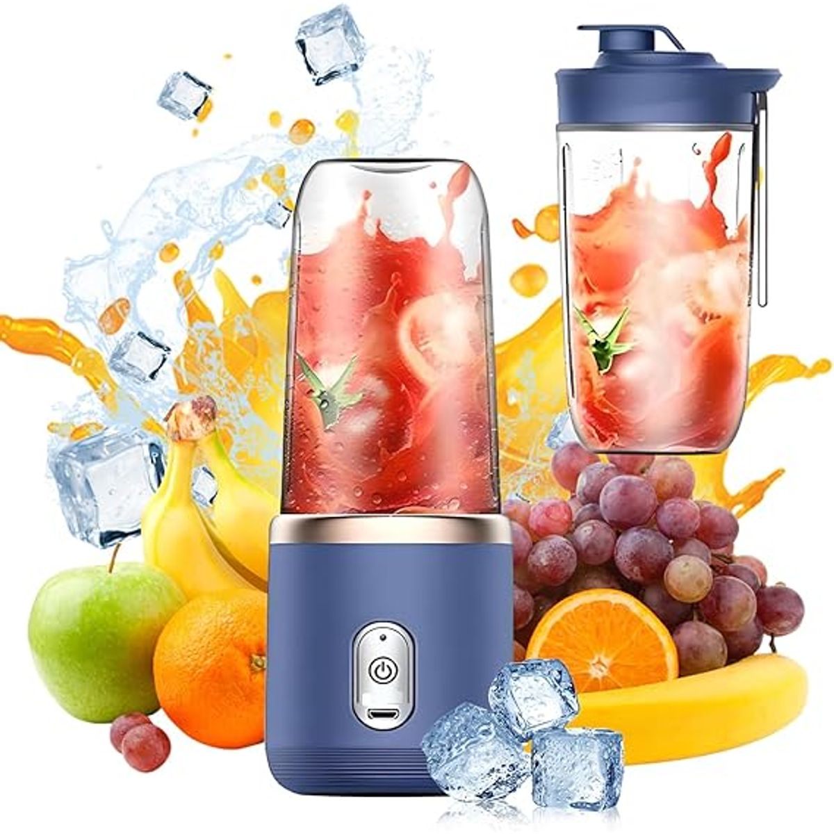 GENERICO - Licuadora Extractor de jugos doble vaso recargable