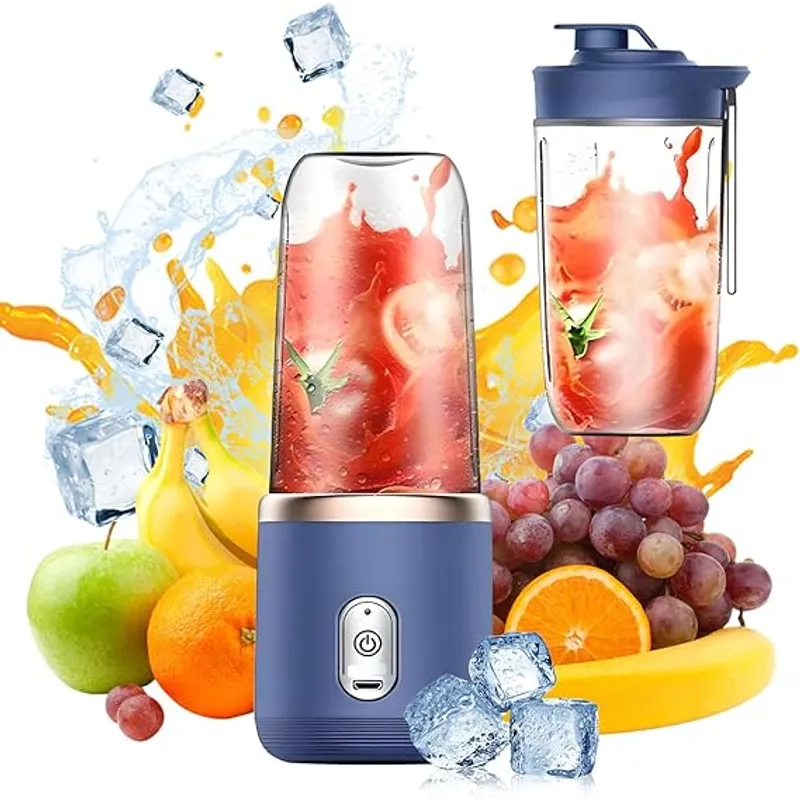 GENERICO - Licuadora Extractor de jugos doble vaso recargable