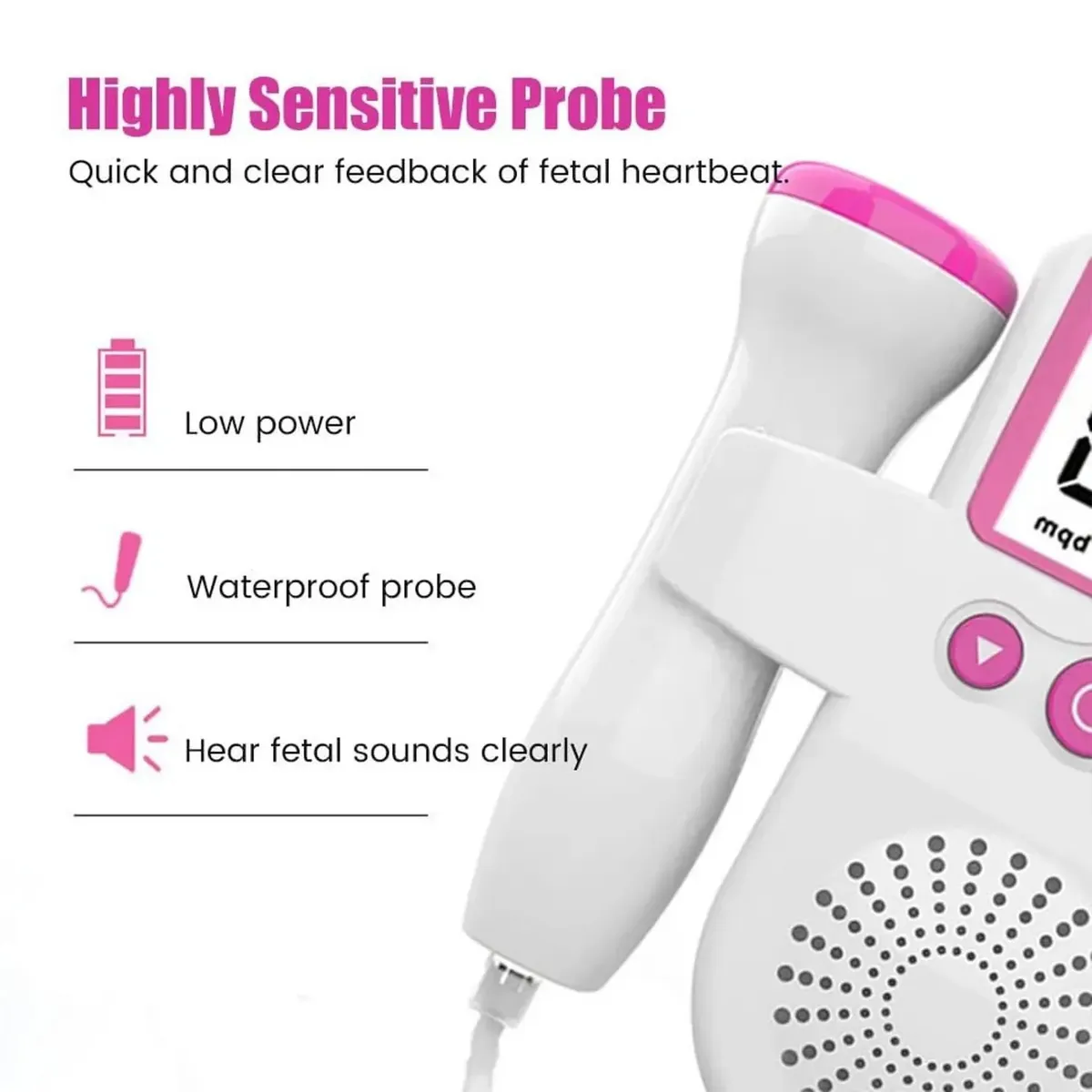 GENERICO - Doppler Fetal Monitor Latidos Bebé Prenatal Ultrasónico