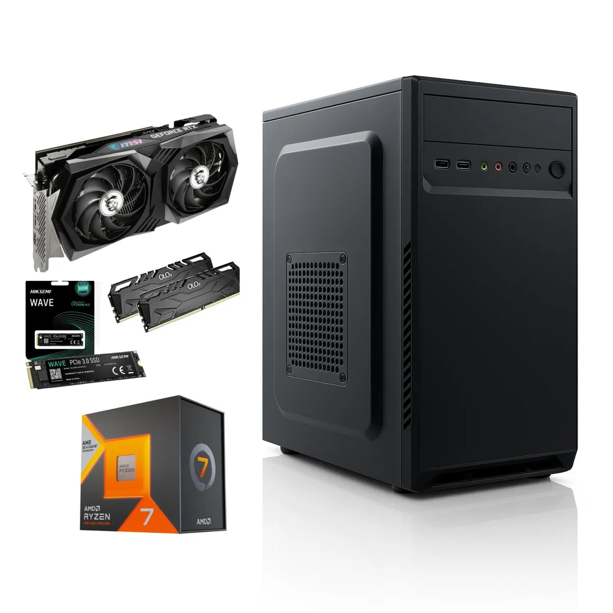 AMD - Pc Torre Gamer Amd Ryzen 7 7700x 16gb 512 Ssd Rtx 5060 8gb Gama alta