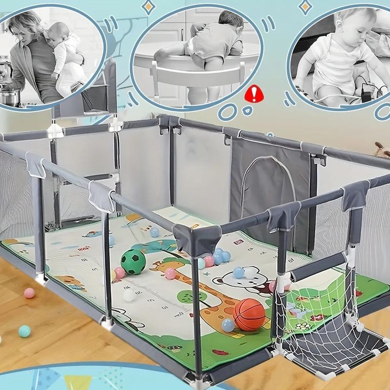 MUNDO BEBE - Corral Infantil Rosado 3 en 1 – Juega, Duerme y Descansa