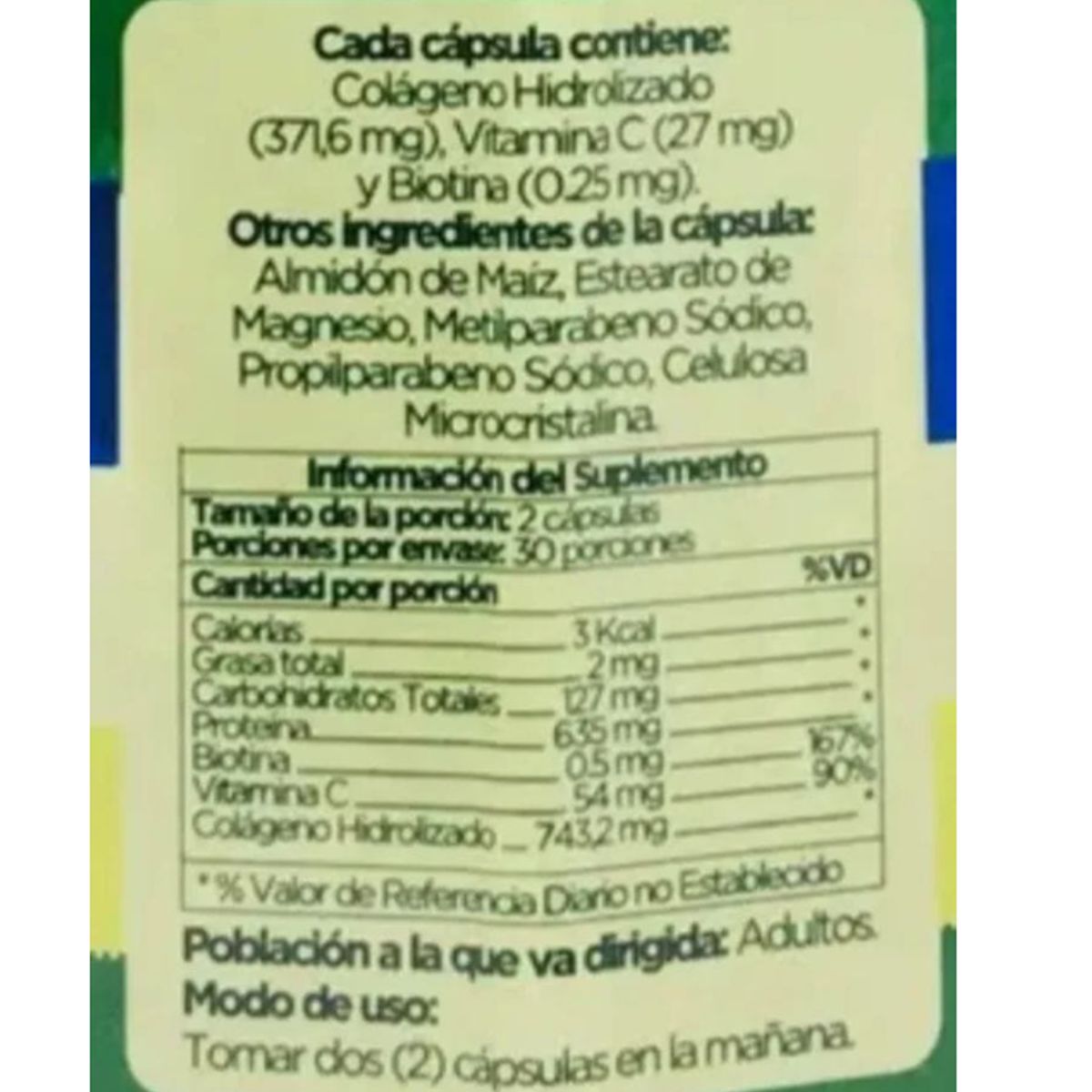 GENERICO - COLAGENO HIDROLIZADO + BIOTINA X 60 CAPSULAS