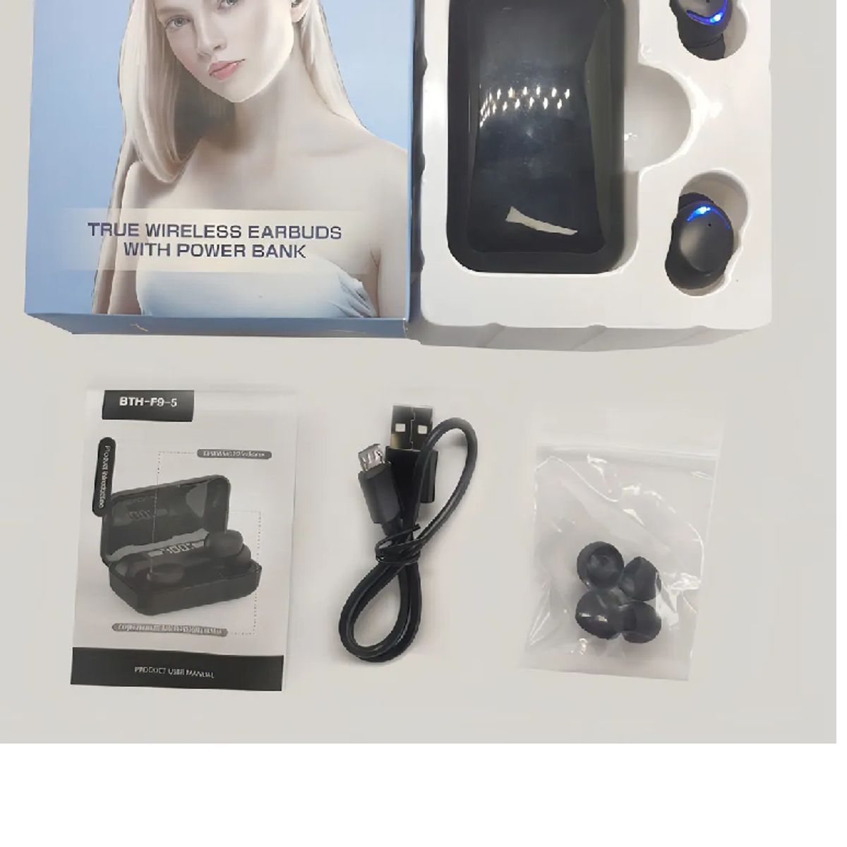 SKY - Audífonos Inalambricos Bluetooth F9-5 Tsw Powerbank Batería