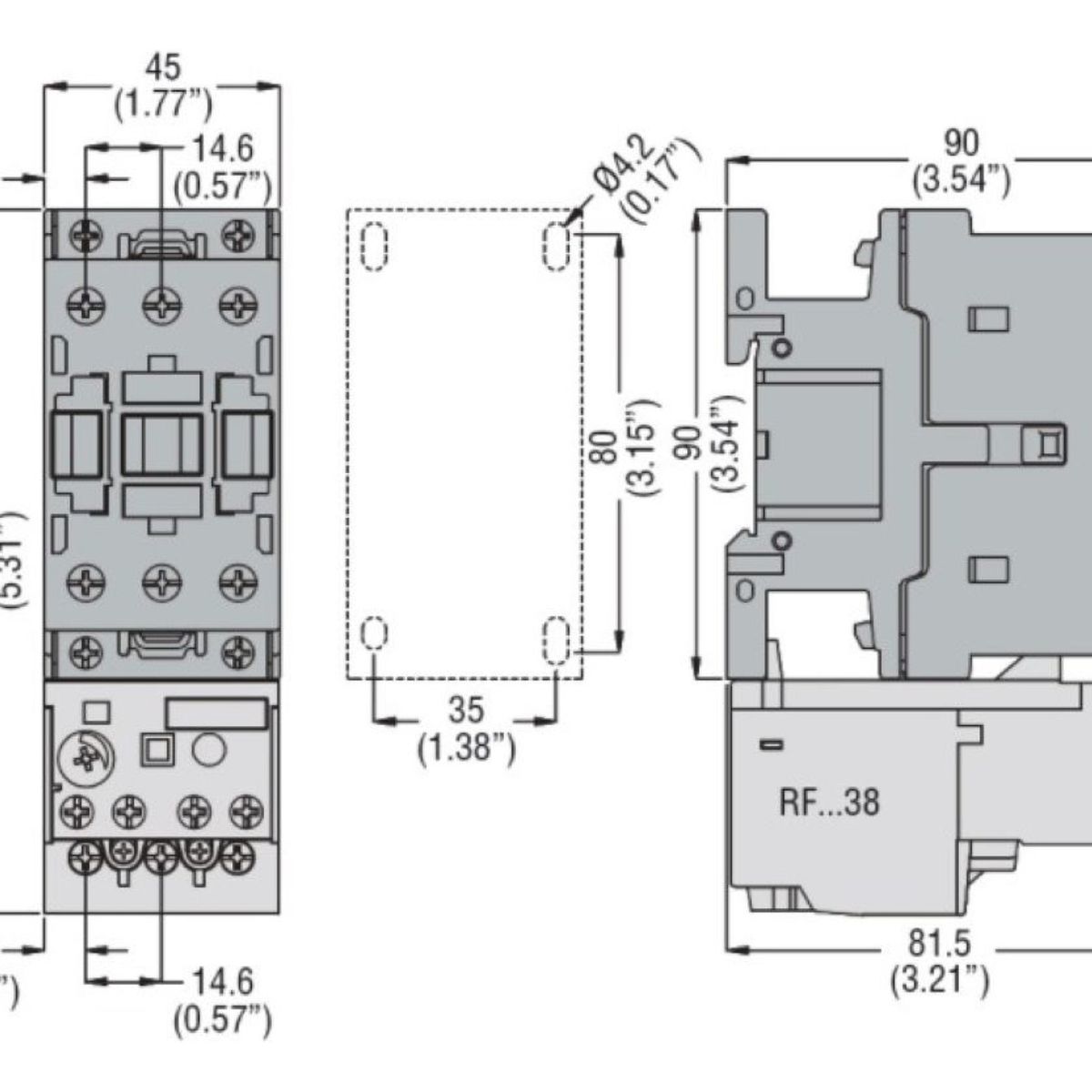 LOVATO - Contactor Trifasico 38 A Lovato Bf3800a22060 Bobina 220vac
