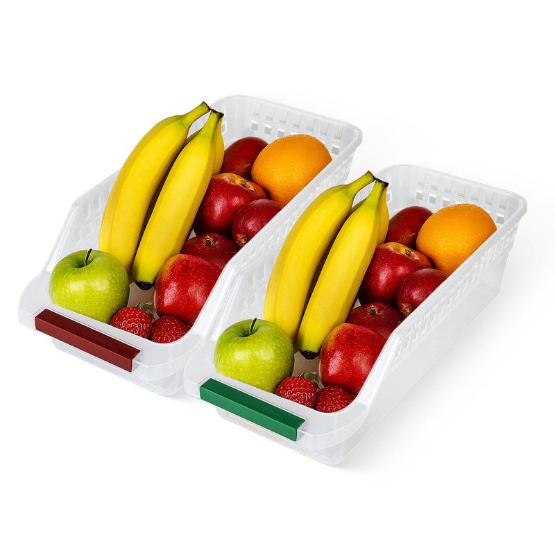 CHEF MASTER - Set x2 Organizador Extraíble Nevera Transparente Apilable