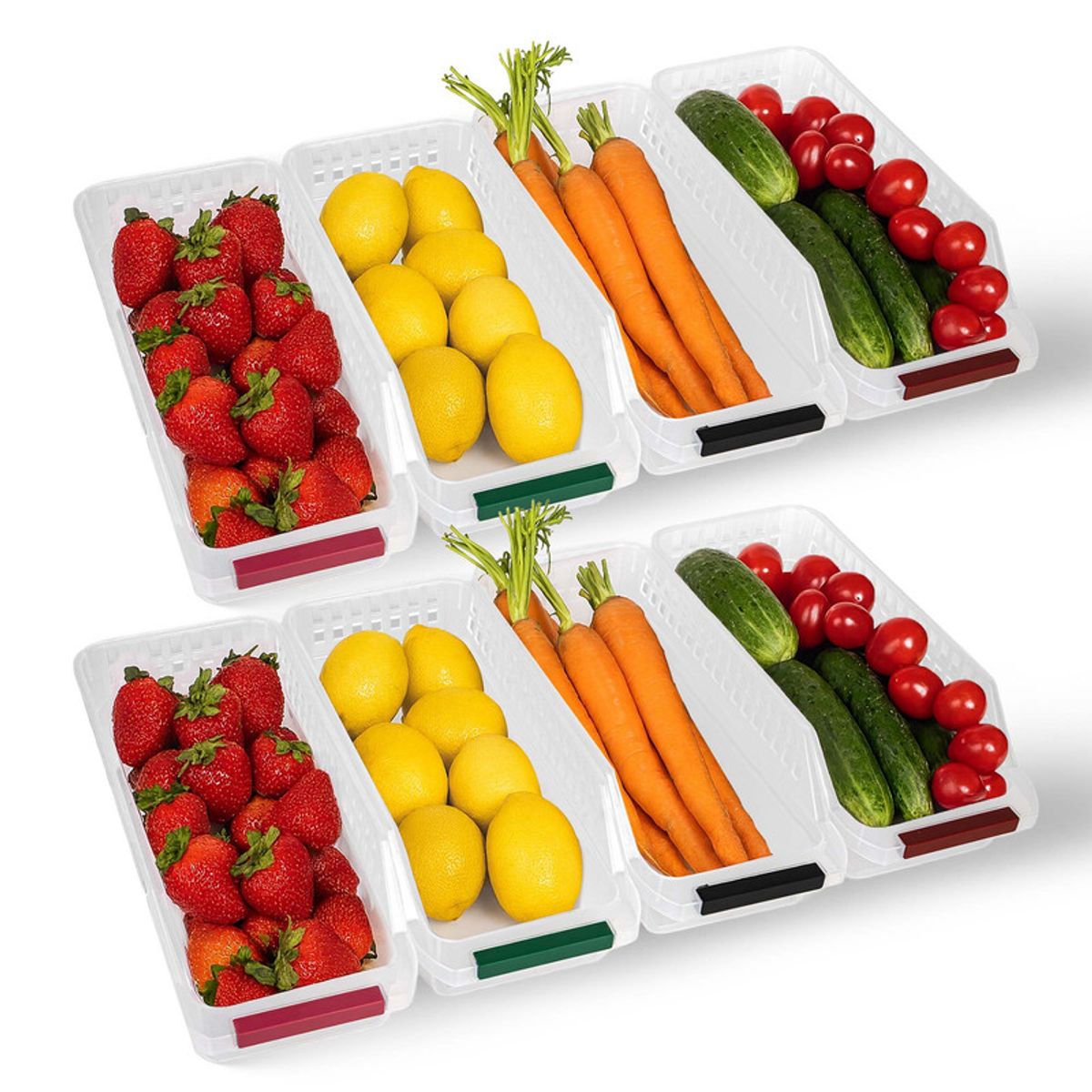 CHEF MASTER - Set x8 Organizador Extraíble Nevera Transparente Apilable