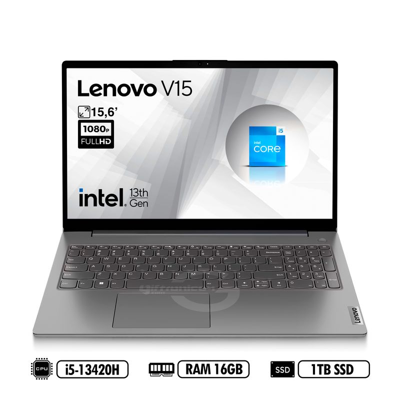 LENOVO - Portátil LENOVO V15 G4 IRU 156″ FHD Intel® i5-13420H RAM 16GB DDR4 1TB SSD Gris