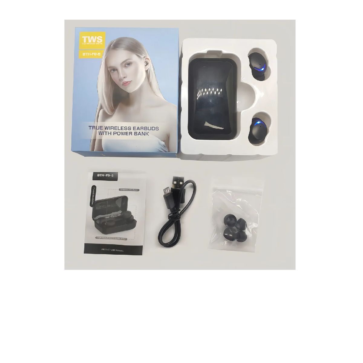 SKY - Audífonos Inalambricos Bluetooth F9-5 Tsw Powerbank Batería