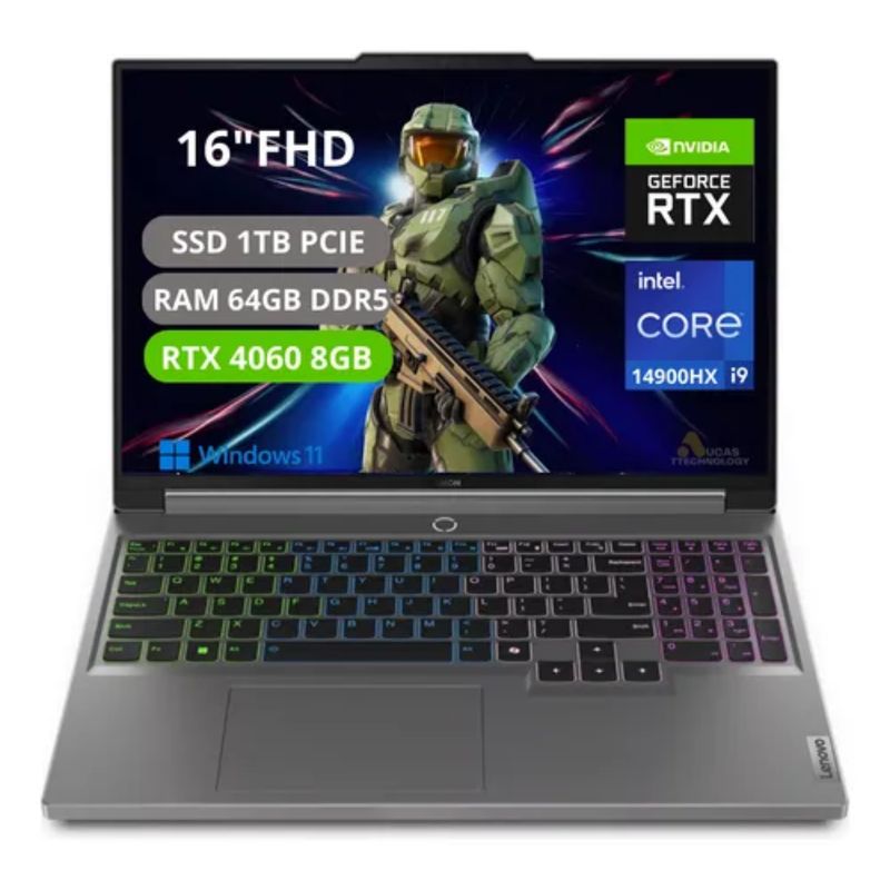 LENOVO - PORTATIL LENOVO LEGION 5 16IRX9 CORE I9 14900HX RAM 64GB SSD 1TB RTX 4060 8G