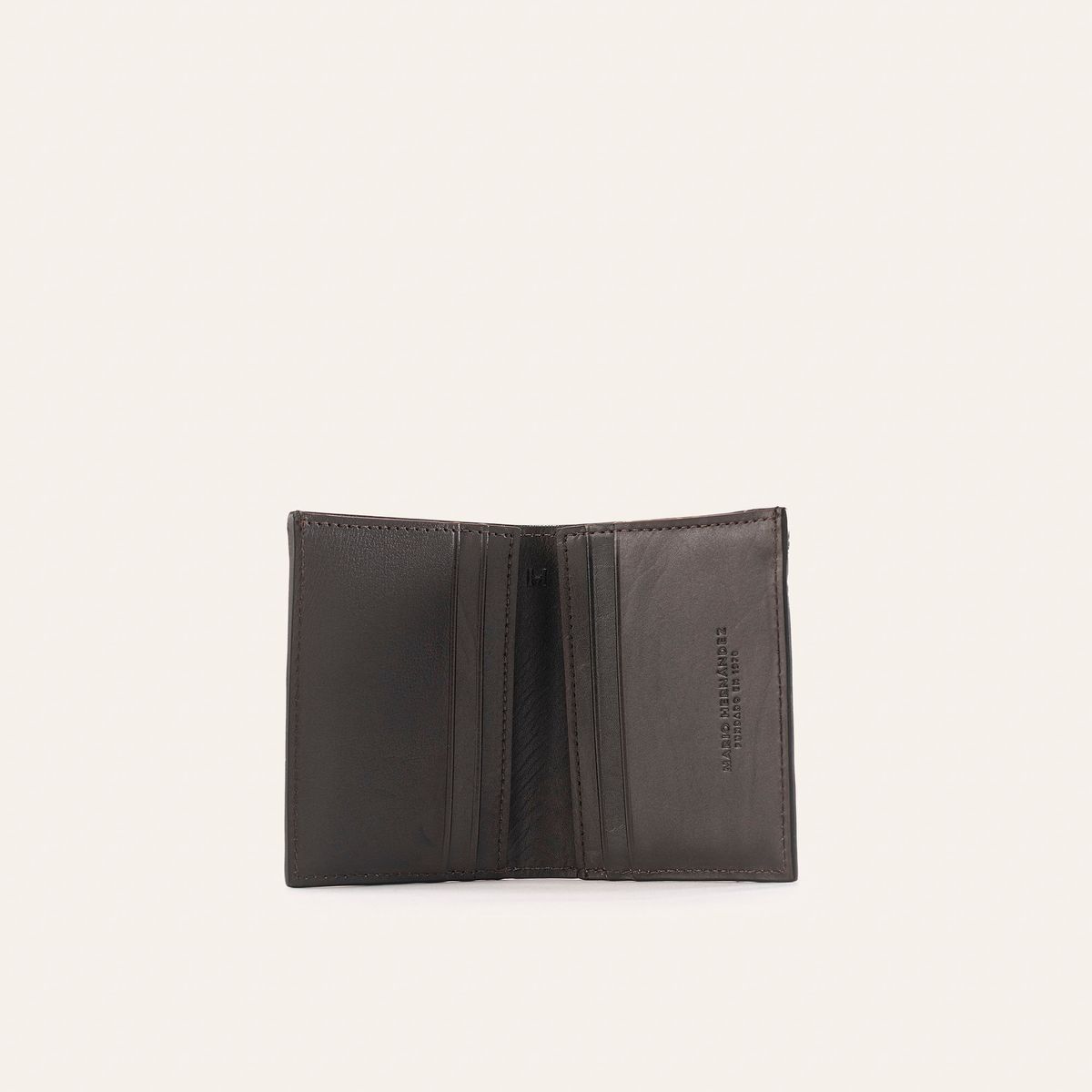 MARIO HERNANDEZ - Tarjetero Plano Doble Con Servicio Para Billetes Café Palenque