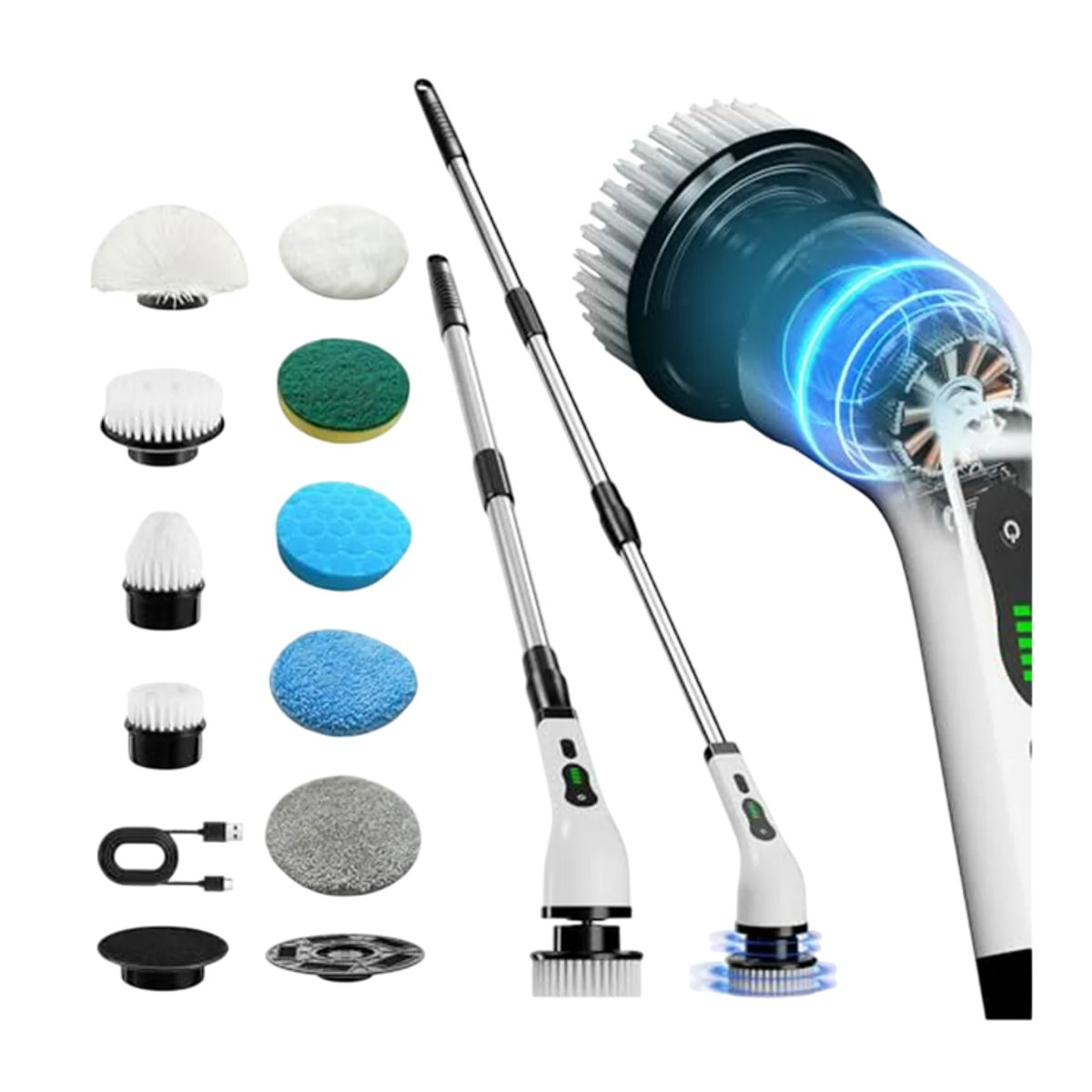 GENERICO - Cepillo Eléctrico Giratorio 9 En 1 Para Limpieza