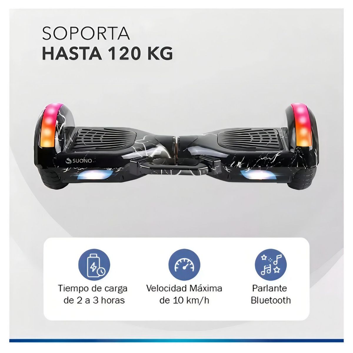 GENERICO - Malumeta Patineta Eléctrica 6.5 Bluetooth Luces