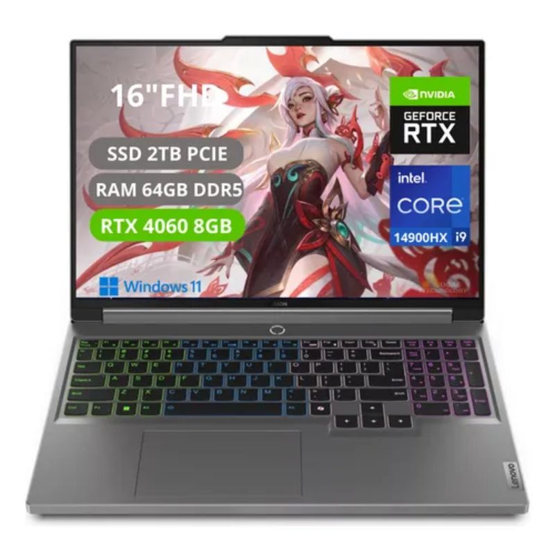 LENOVO - PORTATIL LENOVO LEGION 5 16IRX9 CORE I9 14900HX RAM 64GB SSD 2TB RTX 4060 8G