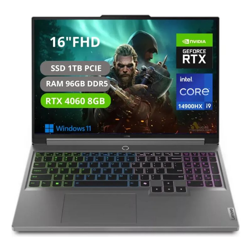 LENOVO - PORTATIL LENOVO LEGION 5 16IRX9 CORE I9 14900HX RAM 96GB SSD 1TB RTX 4060 8G