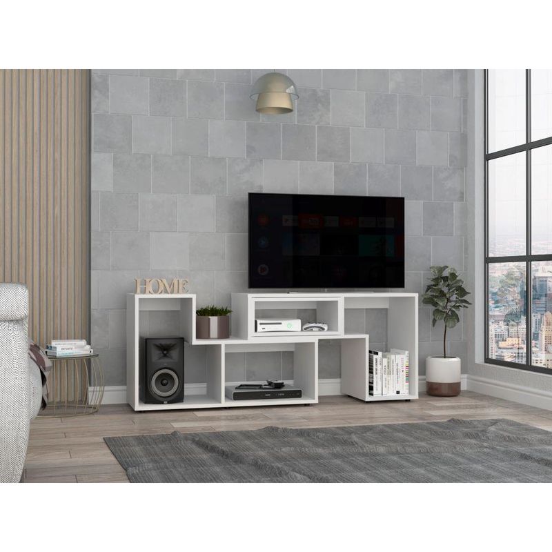 RTA DESIGN - Mesa Para Tv Ascher, Blanco Duqueza,Hasta 50 Pulgadas