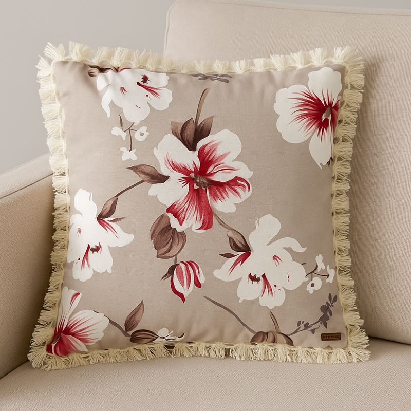 NOSSARENA - Cojin lila estampado flores 45x45cm