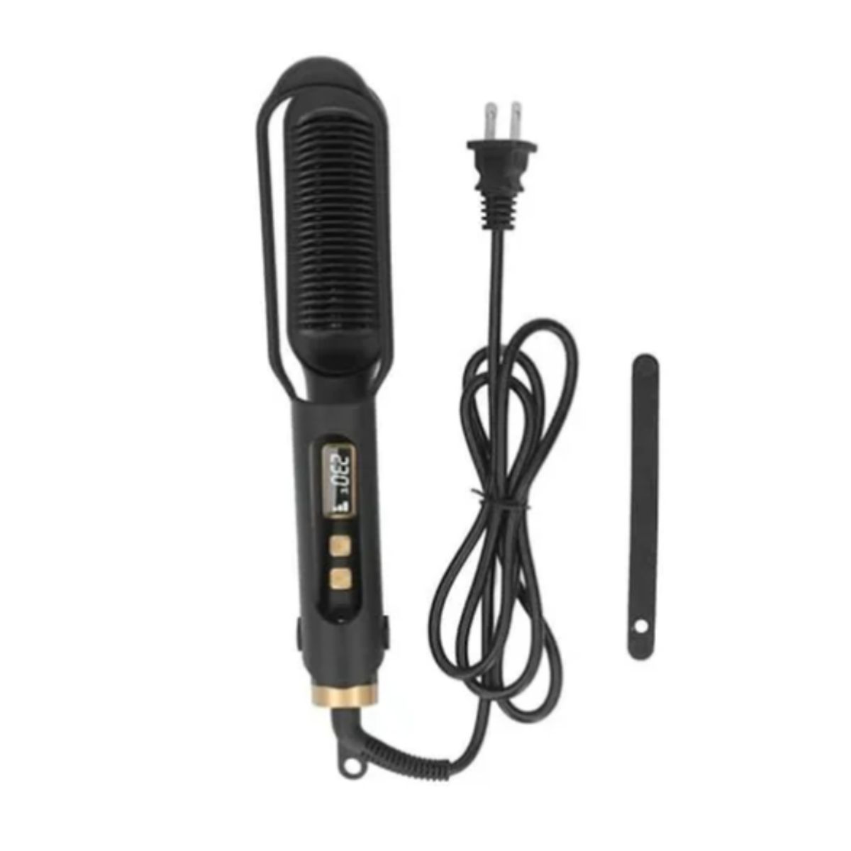 GENERICO - Cepillo Para Alisar El Cabello Con Iones Negativos Negro