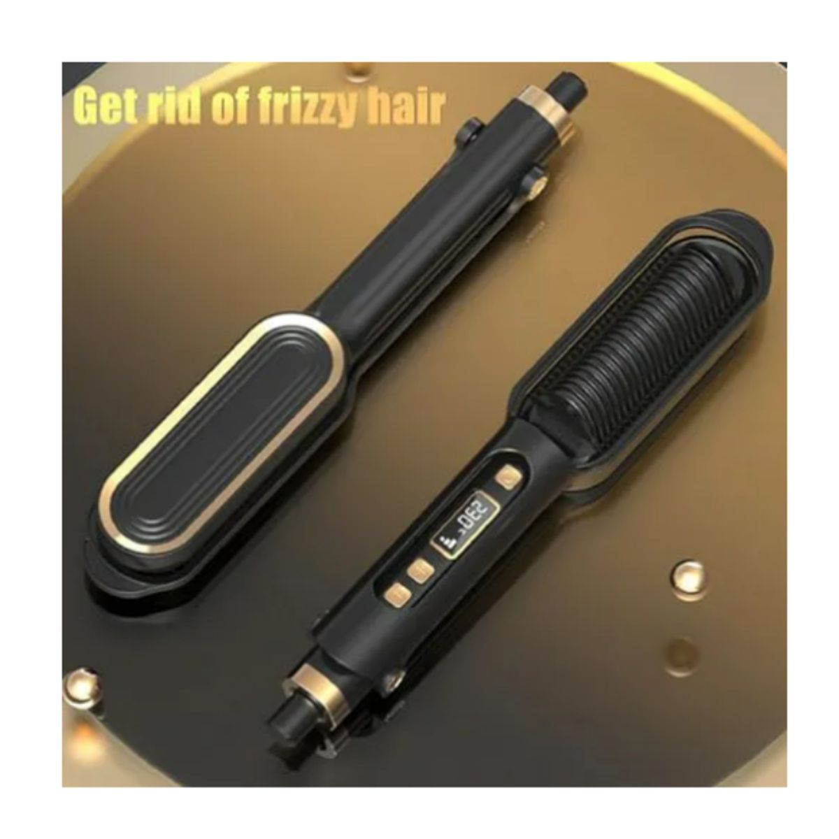 GENERICO - Cepillo Para Alisar El Cabello Con Iones Negativos Negro