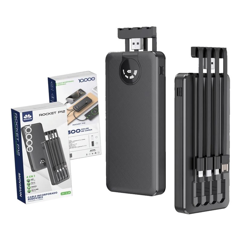 MOVISUN - Power Bank Cargador Portátil 10000mah Movisun P12