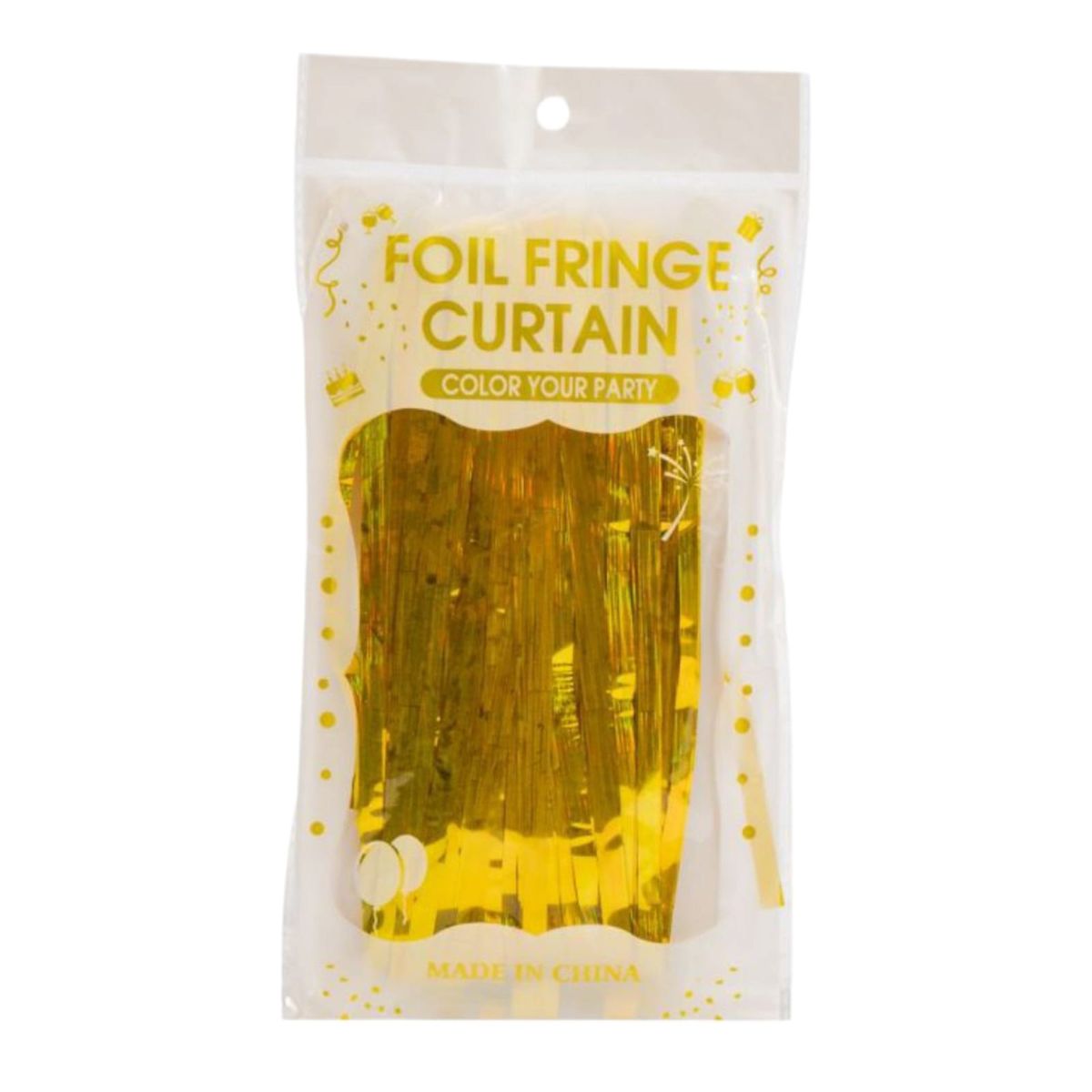 INFANTILES CAJUROMIX - Cortina Dorada de Tiras Brillantes para Decoración Festiva