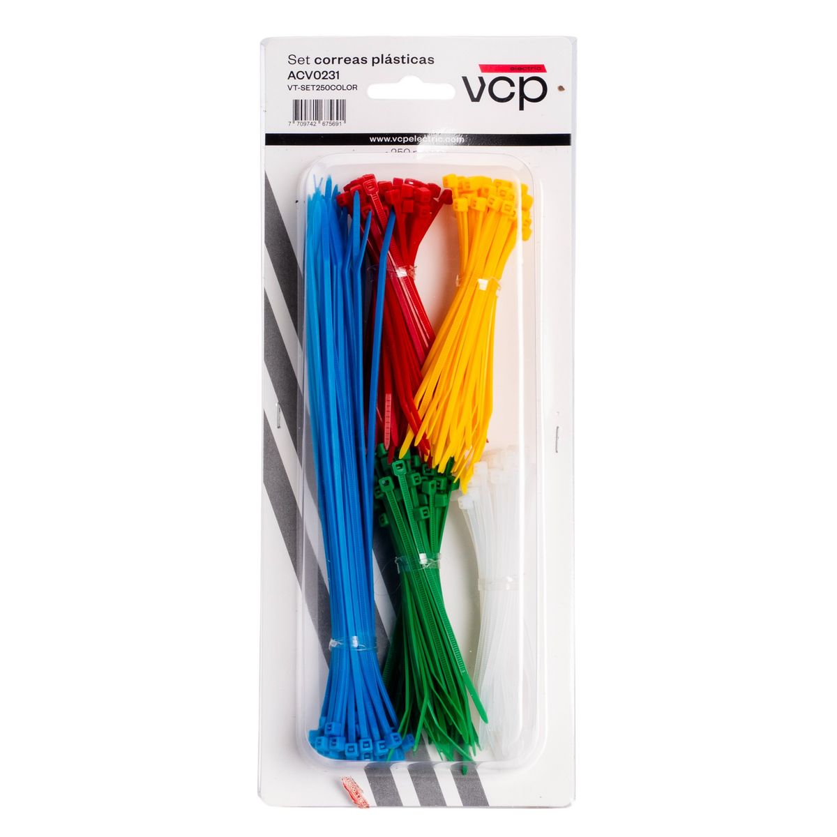 VCP - Correas de Amarre VCP colores variados Pqx250 plásticas