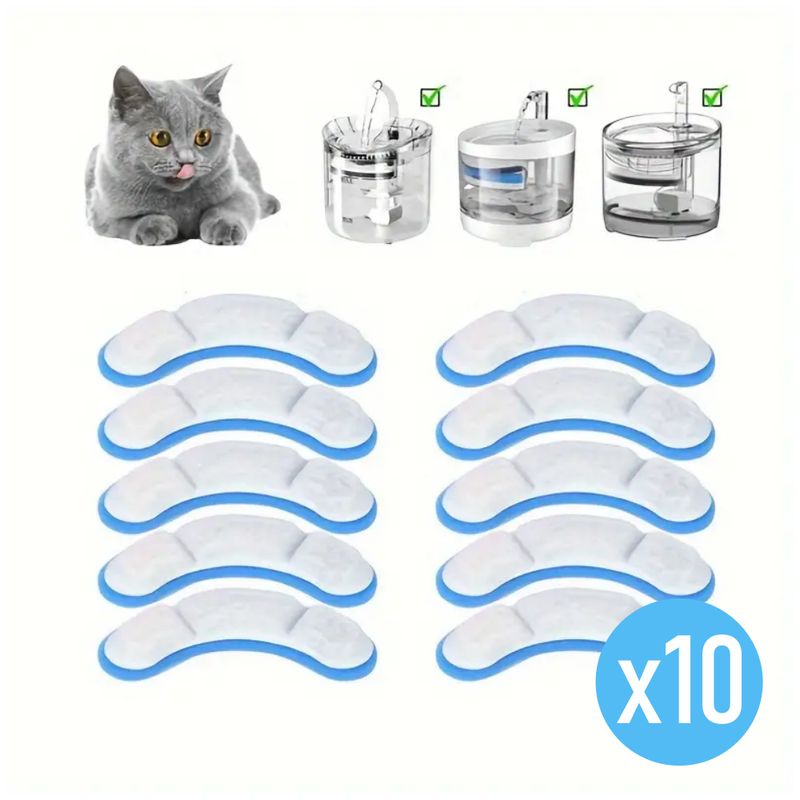 GENERICO - Repuesto Espuma Filtro Fuente Agua Bebedero Gato MascotasX10