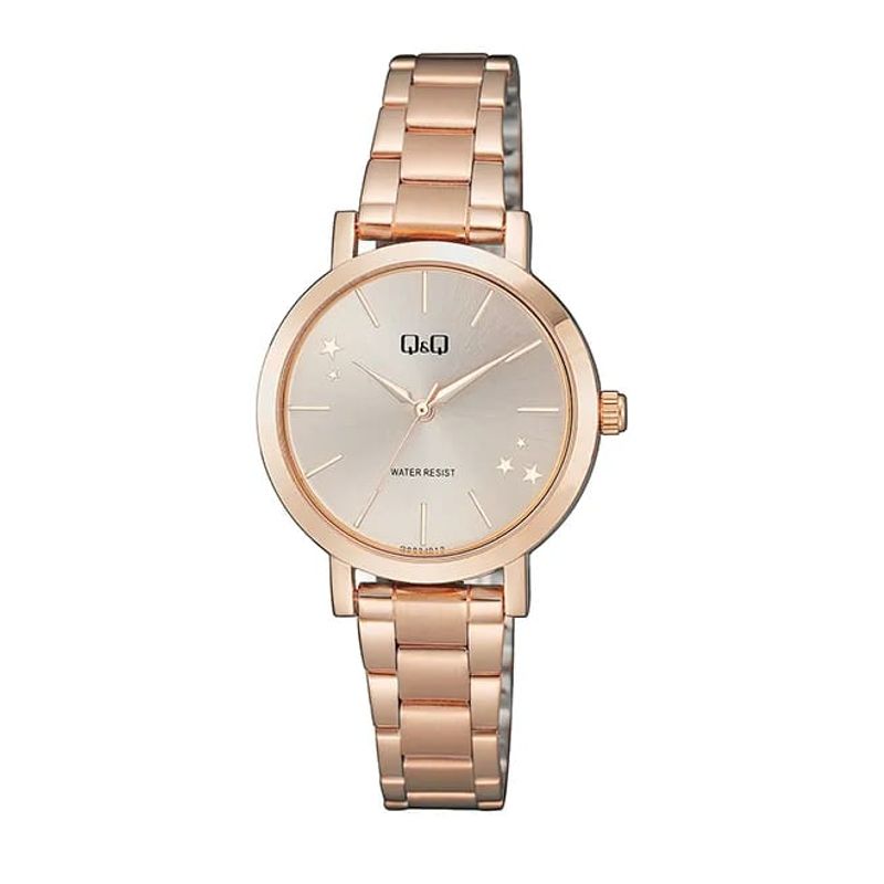 Q&Q - Reloj Q&Q Estrellas Oro Rosa En Acero Inoxidable Original + Caja