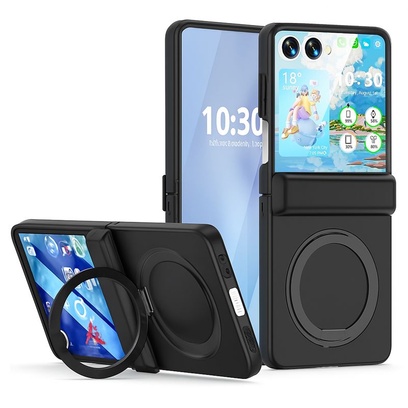 GENERICO - Funda Protectora Bisagra Soporte Compatible Samsung Z Flip 7 Negro
