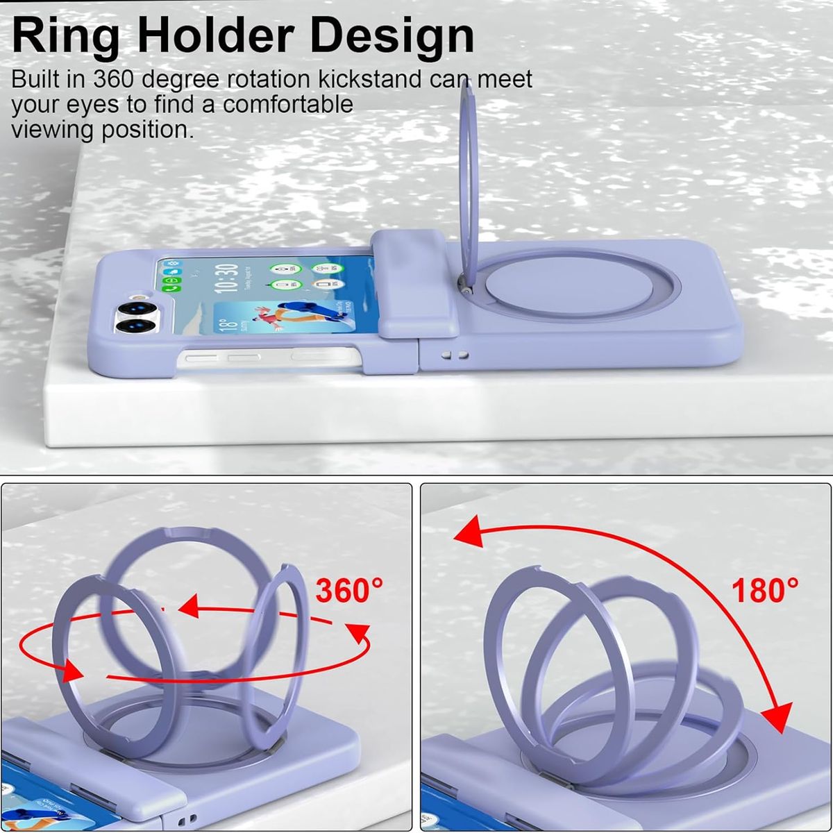 GENERICO - Funda Protectora Bisagra Soporte Compatible Samsung Z Flip 7 Lila