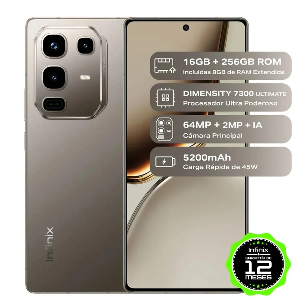 INFINIX - Celular Infinix Note 50s 5G 256GB  8GB RAM Gris