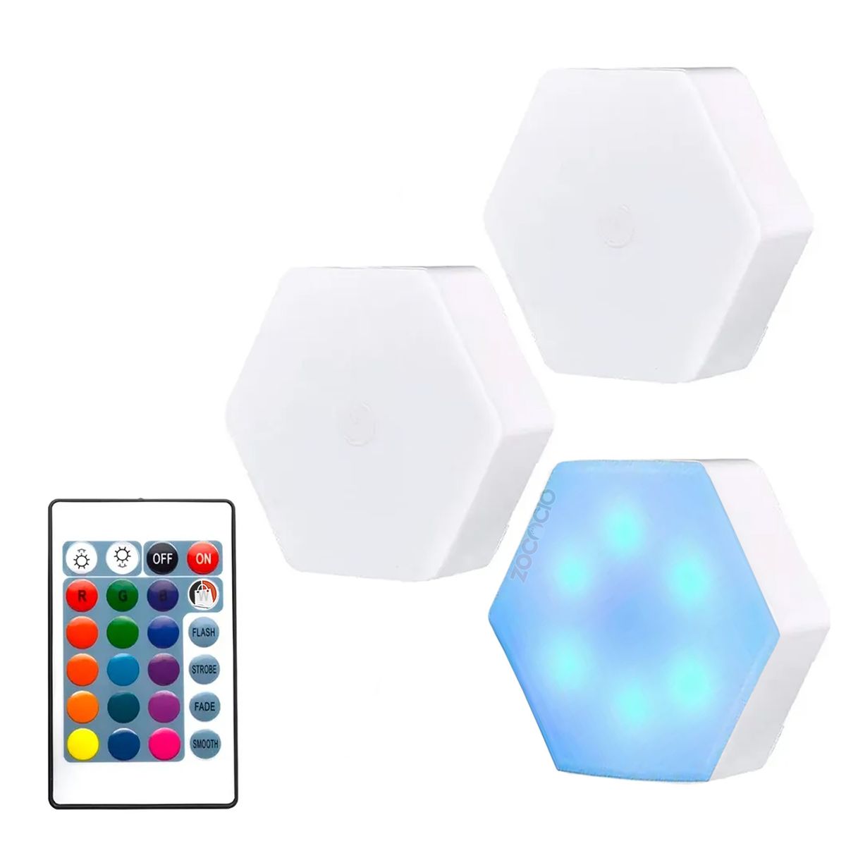 ZOCOCIO - Panel De Luces Hexagonales X3 Led Rgb Decoración Creativa