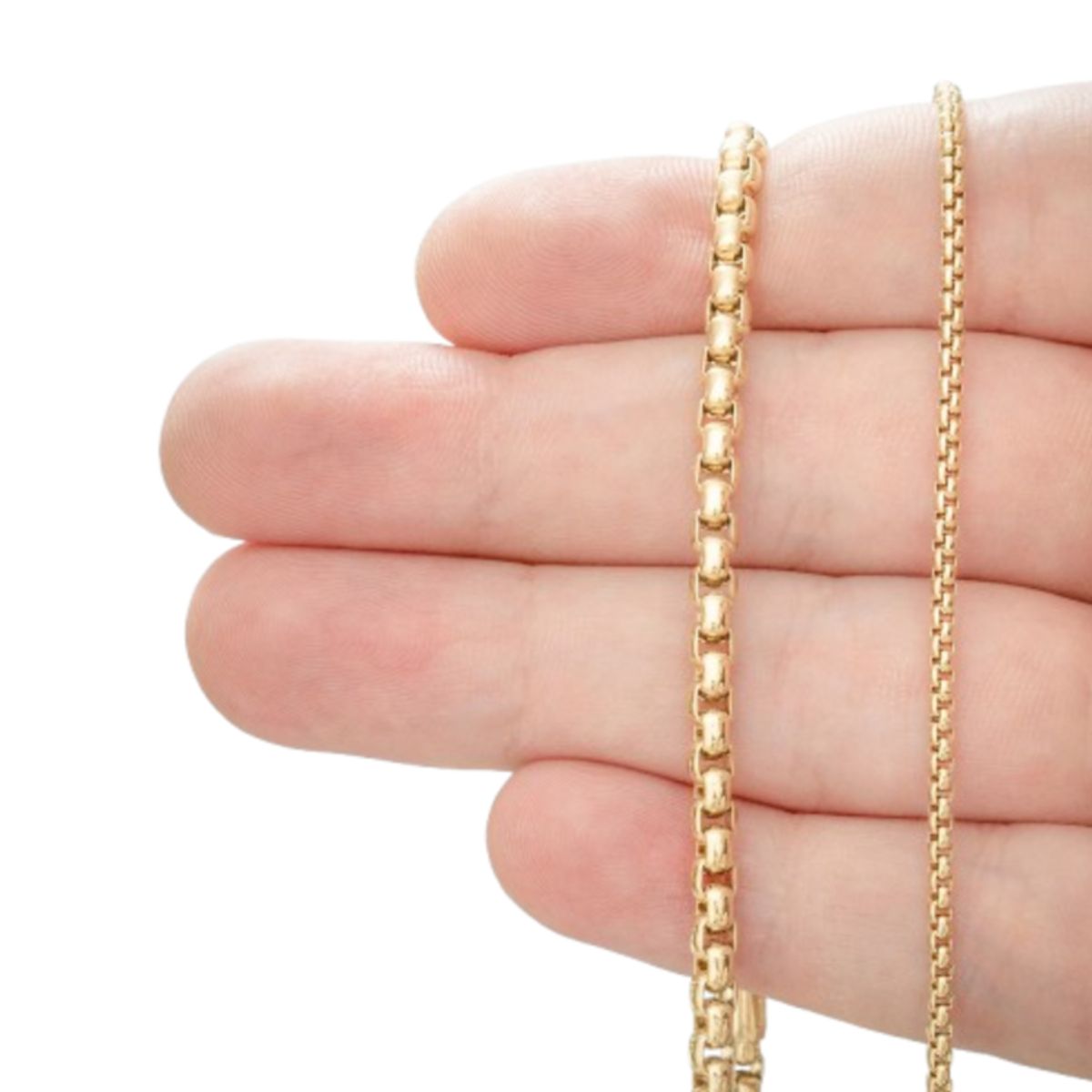 GLEAM GOLD - Cadena Unisex Veneciana en Oro Laminado 18K 6 mm x 65 cm