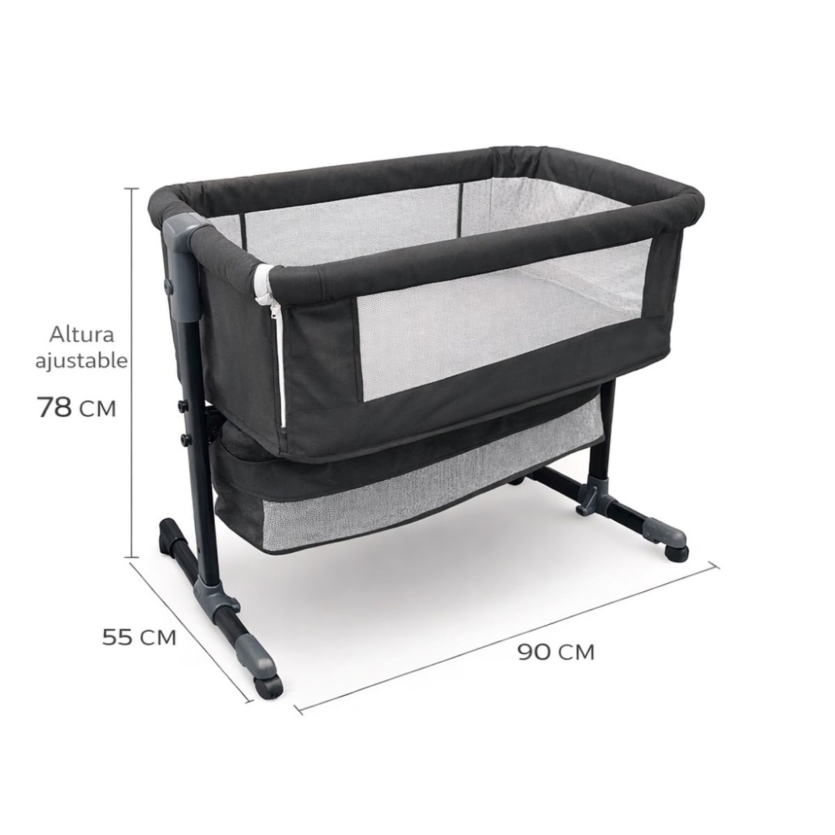 ORIENTE TRADING - Cuna Colecho Color Gris Para Bebe