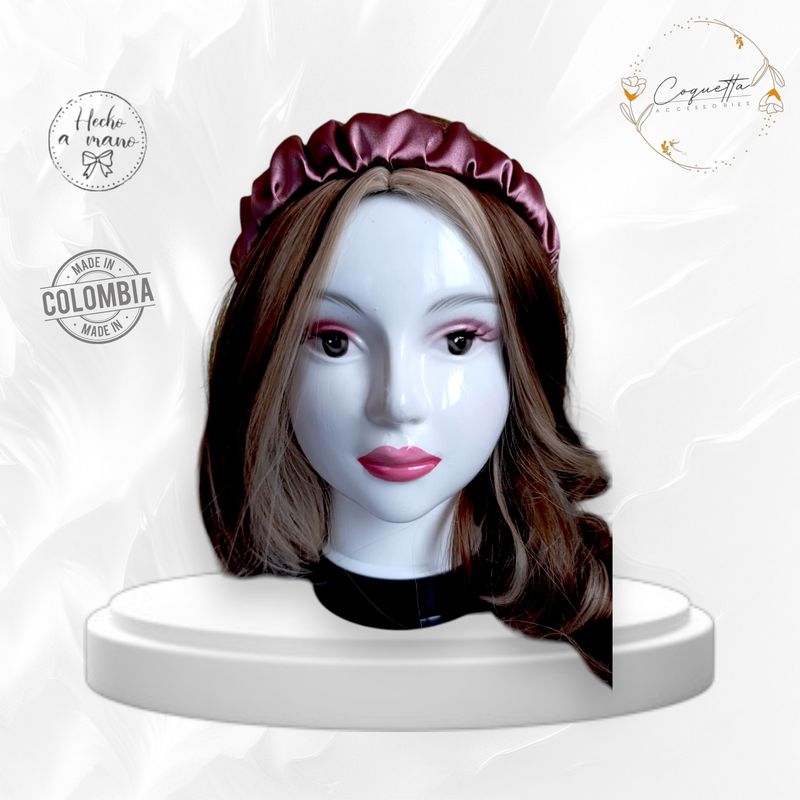 GENERICO - Balaca fruncida en satín premium licrado color Oro Rosa