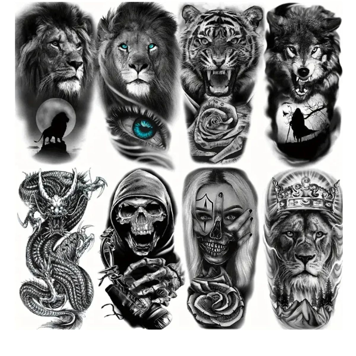 AMERICAN GENERICS - 2 Unidads Tatuaje Temporal 3d Larga Duración Varios Modelos