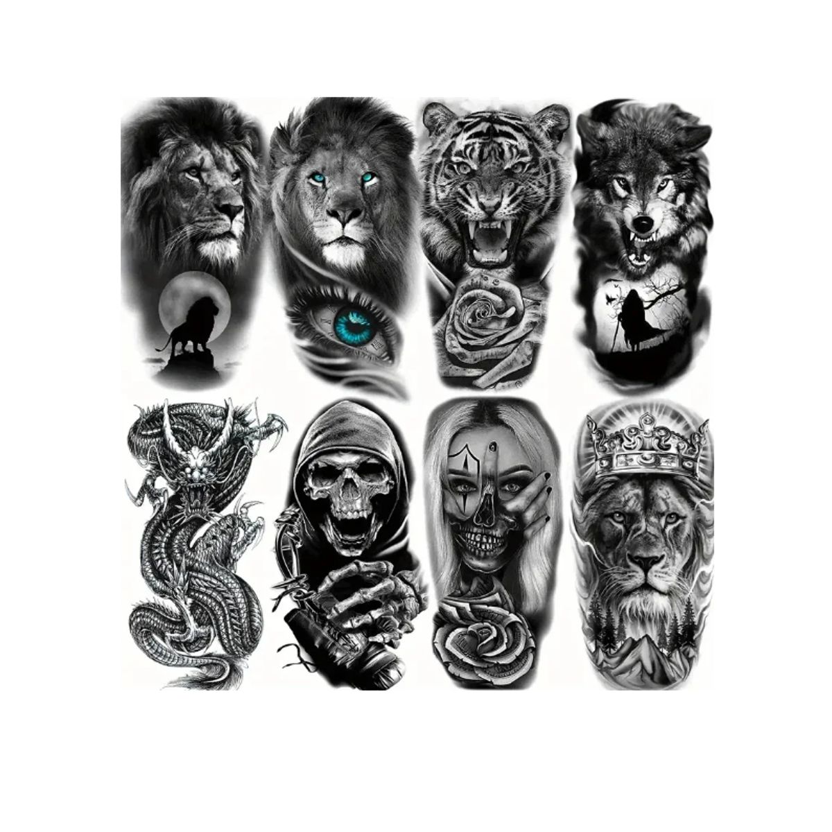 AMERICAN GENERICS - 2 Unidads Tatuaje Temporal 3d Larga Duración Varios Modelos