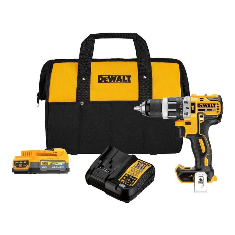 DEWALT - Taladro Percutor 12 Dewalt 20V BL cBatería Powerstack