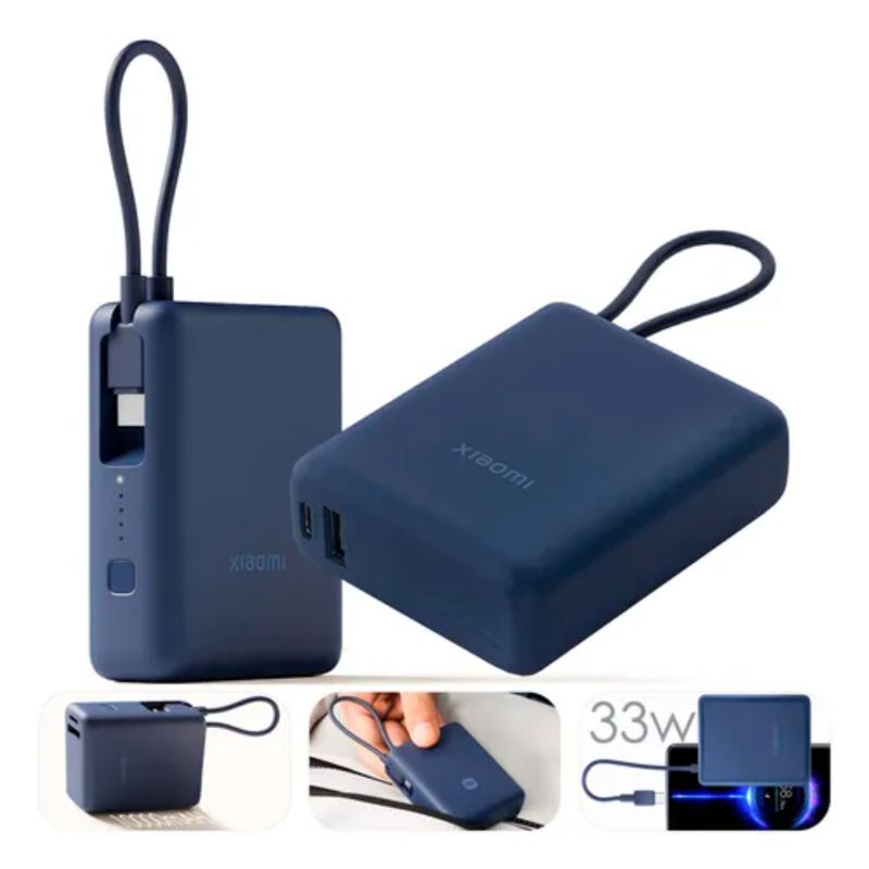 XIAOMI - Xiaomi Power Bank 33W 10000mAh Cable Integrado Azul