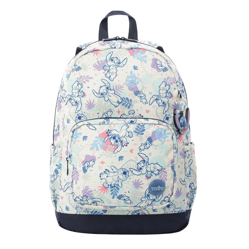 TOTTO - Morral para Niña Stitch Ohana Grande Porta PC 14 Blanco