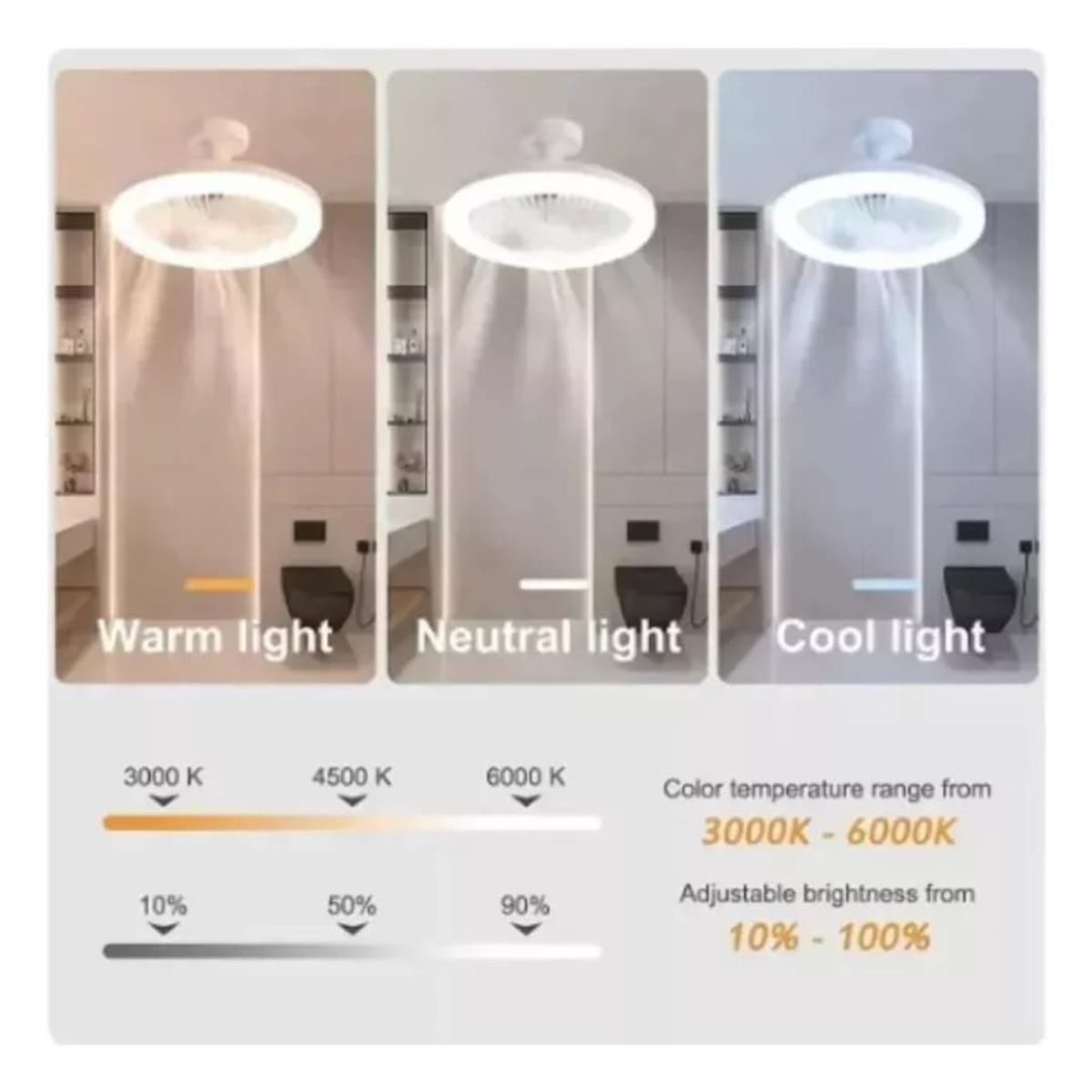 GENERICO - Bombillo Ventilador Led 2 en 1 con Control Remoto