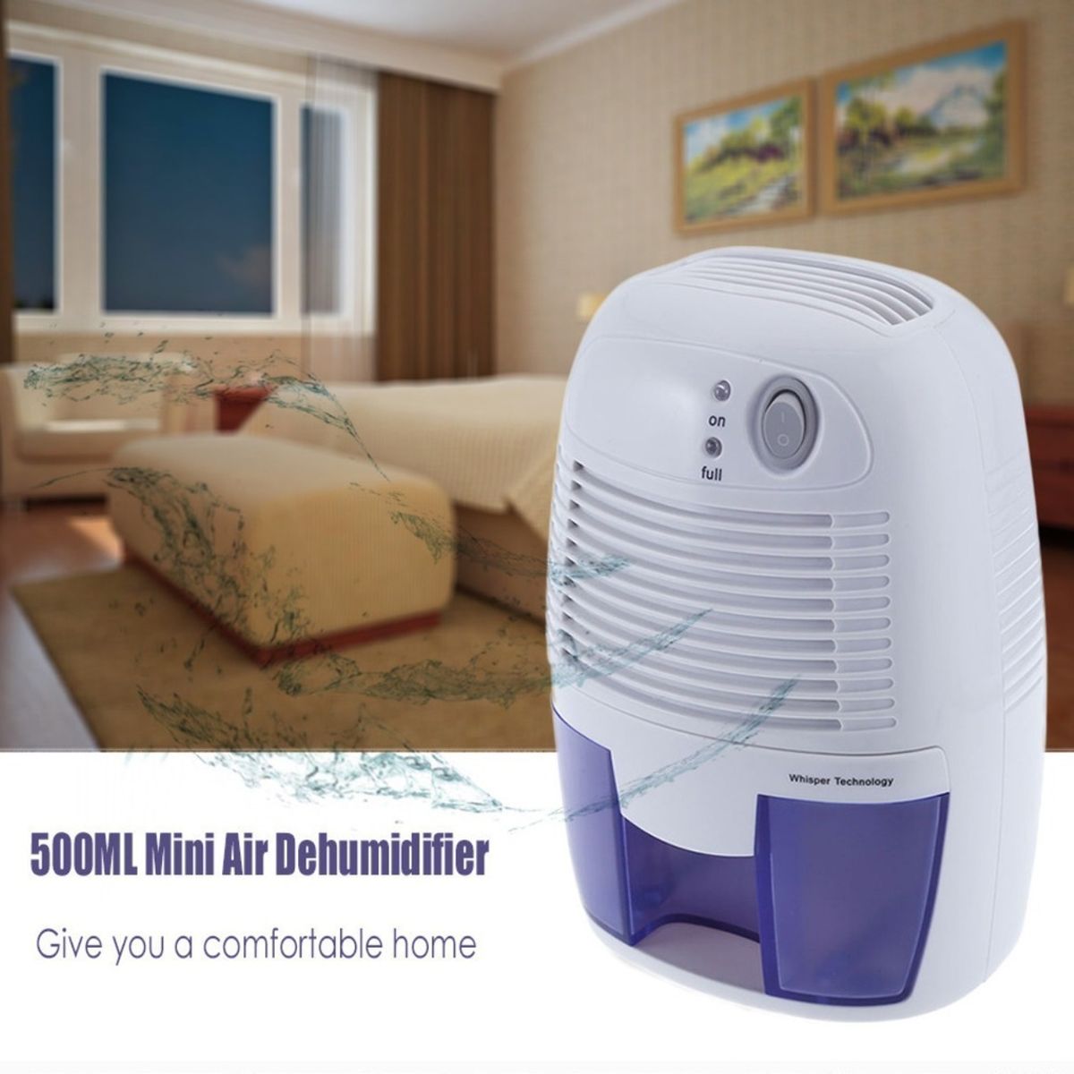 HOGAR DE MIS SUENOS - Deshumidificador Silencioso 500ml  Aire más Seco y Saludable