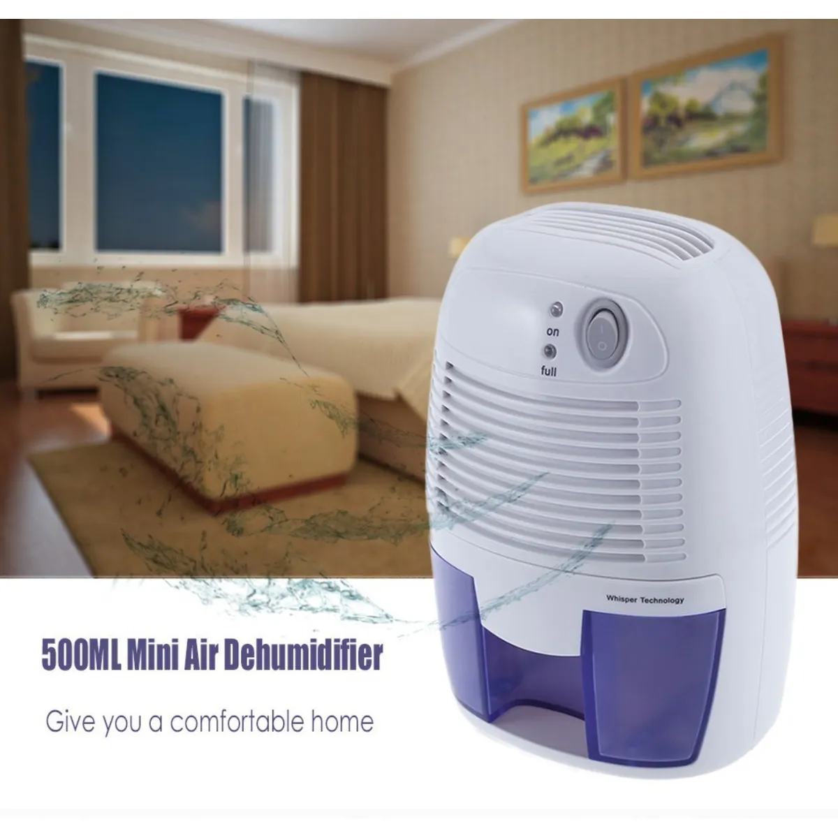 HOGAR DE MIS SUENOS - Deshumidificador Silencioso 500ml  Aire más Seco y Saludable