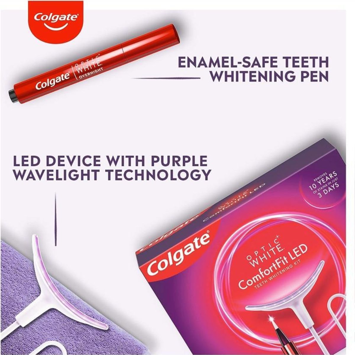 COLGATE - Colgate Optic White Kit Blanqueamiento Dental Comfortfit Led