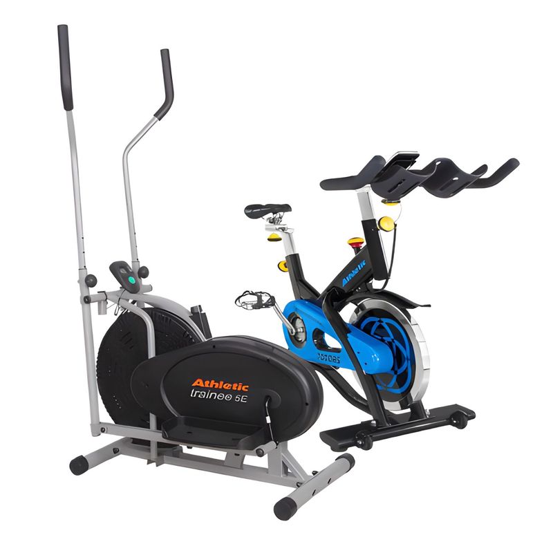 ATHLETIC - Combo cardio Athletic Bicicleta Estática Spinning 7000BS + ElípticaTrainee