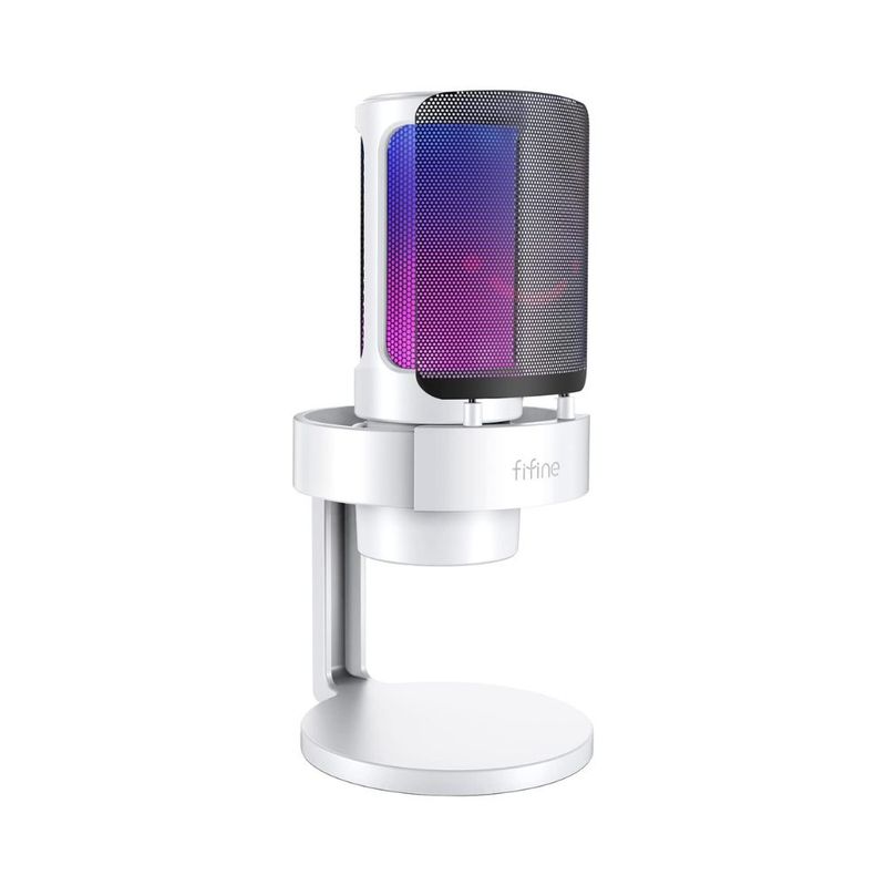 FIFINE - Fifine A8 Micrófono Gamer Rgb Usb Color Blanco
