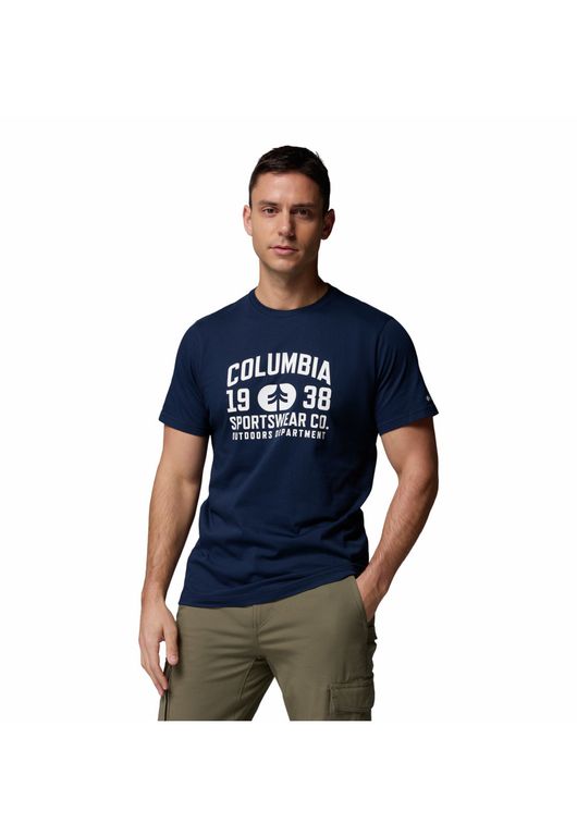 Camiseta Columbia CSC Seasonal Logo - Algodón Orgánico, Manga Corta, Cuello Redondo