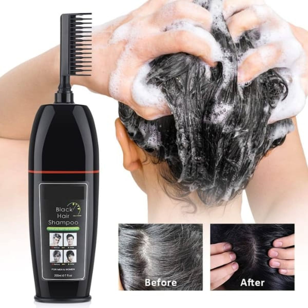 GENERICO - Solbol Shampoo Mágico Para Teñir El Cabello Color Negro