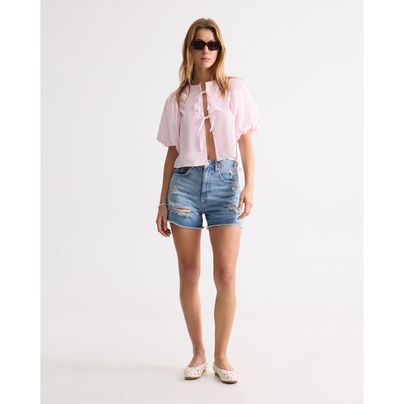 SEVEN SEVEN - Short Para Mujer Multiusos Plano Color Azul Marca Seven Seven #28191103